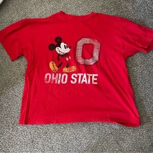 Ohio State Womens Mickey Mouse Red T-Shirt